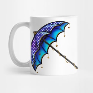 Blue Polka Umbrella Mug